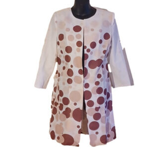 Mustafa Dikmen NWT  shades of  Browns Polka Dot coat? Size 40. Made in Turkey.